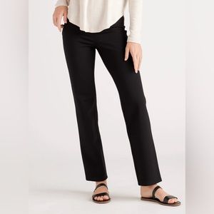 QUINCE Ultra-Stretch Ponte Straight Leg Pant in Black | NWT, L (12-14)